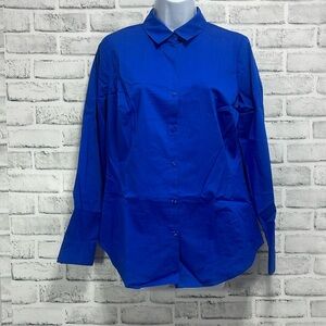 Worthington Button Front Fitted Blouse NWT 4